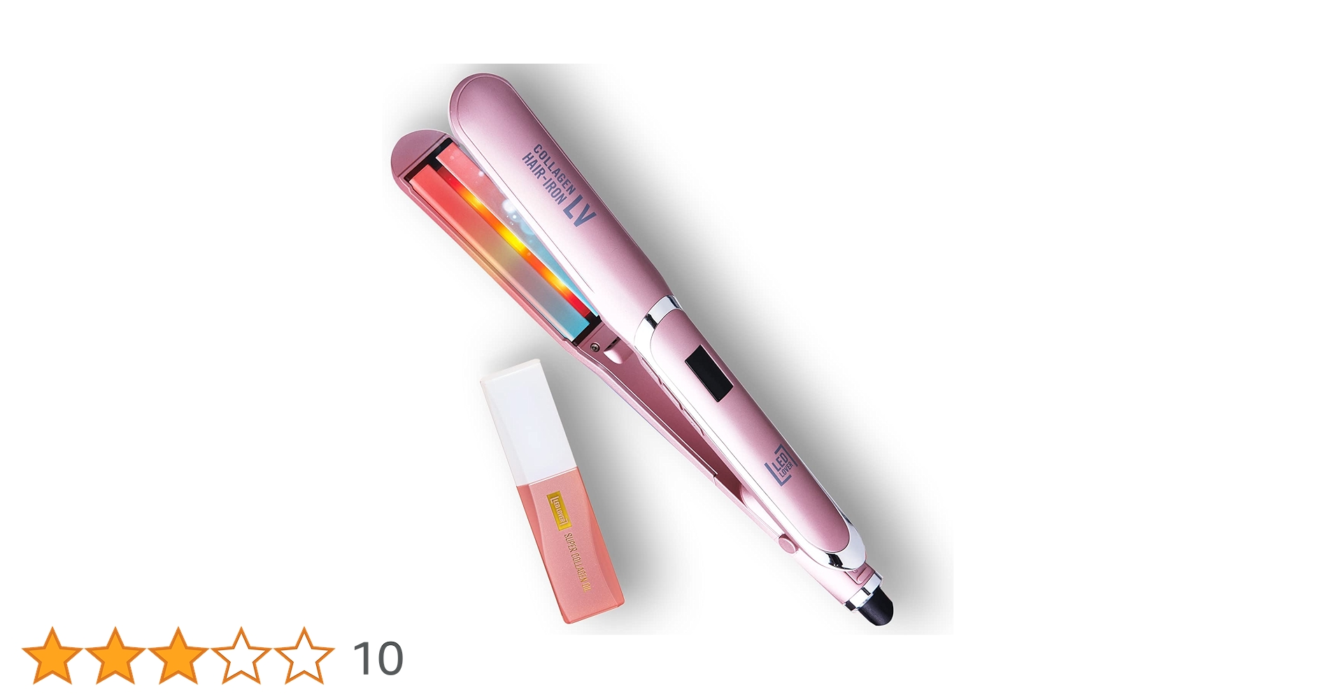 【新品未使用】日本初！LED コラーゲンヘアアイロン　ピンク LEDラバー コラーゲンヘアアイロンLV 全2色-エステ化粧品の卸